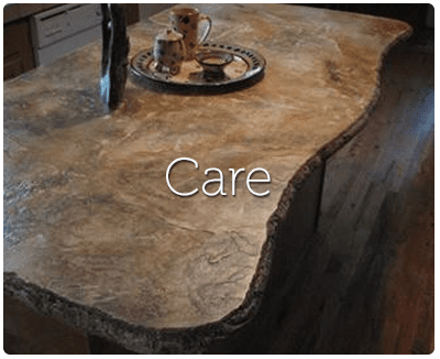Care text on stone table image
